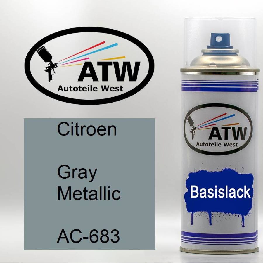 Citroen, Gray Metallic, AC-683: 400ml Sprühdose, von ATW Autoteile West.